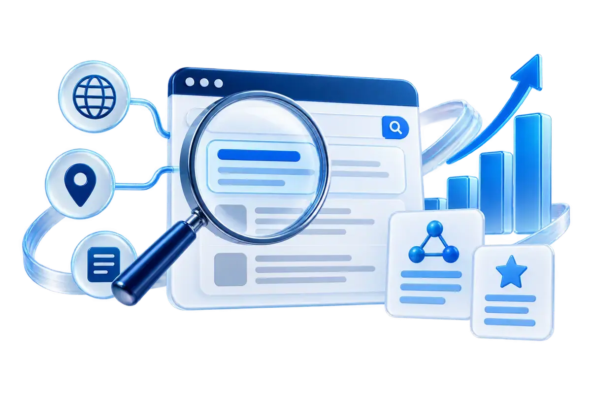 Search visibility and organic growth illustration